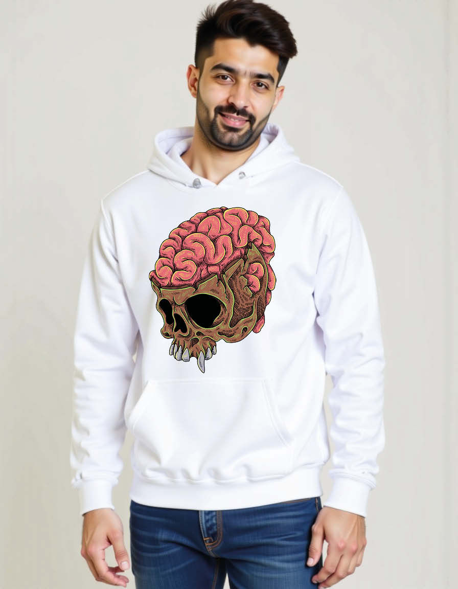 Thumbnail: Brain Skull Stylish Unisex Printed Graphic Hoodies For Men & Women