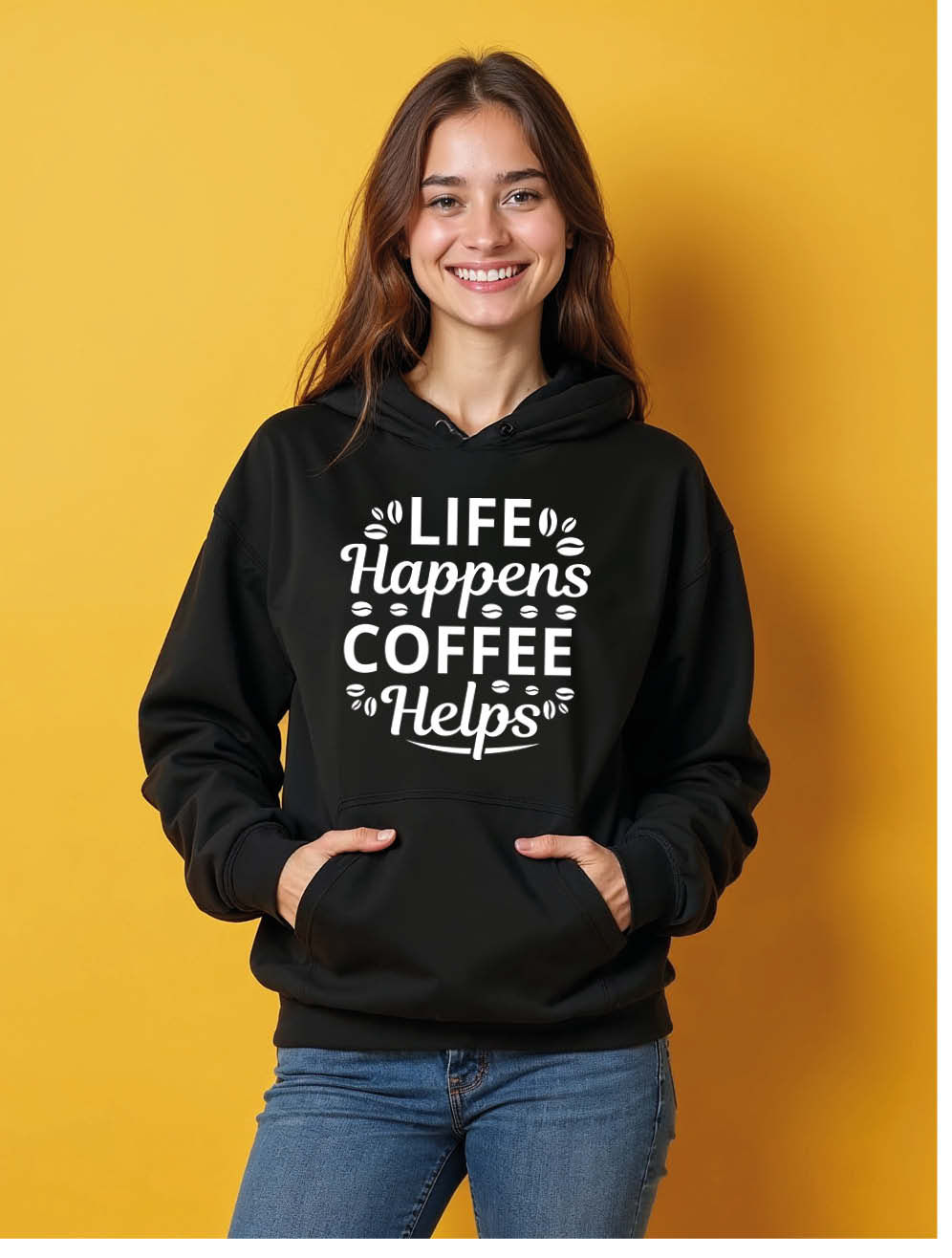life happens coffee helps Casual Women’s Streetwear Hoodies – Premium Quality