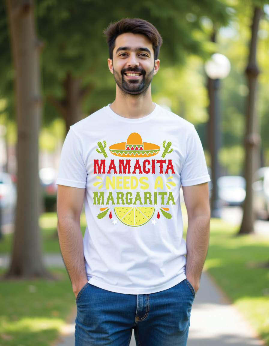 Thumbnail: mamacita needs margarita cinco de mayo mens printed graphic t shirt