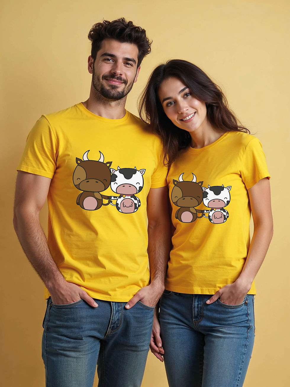 Cute Cartoon Couple Matching Tee Lovers Edition – Limited Stock