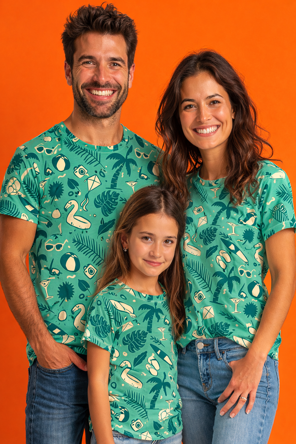 Matching family printed tees pack of 3