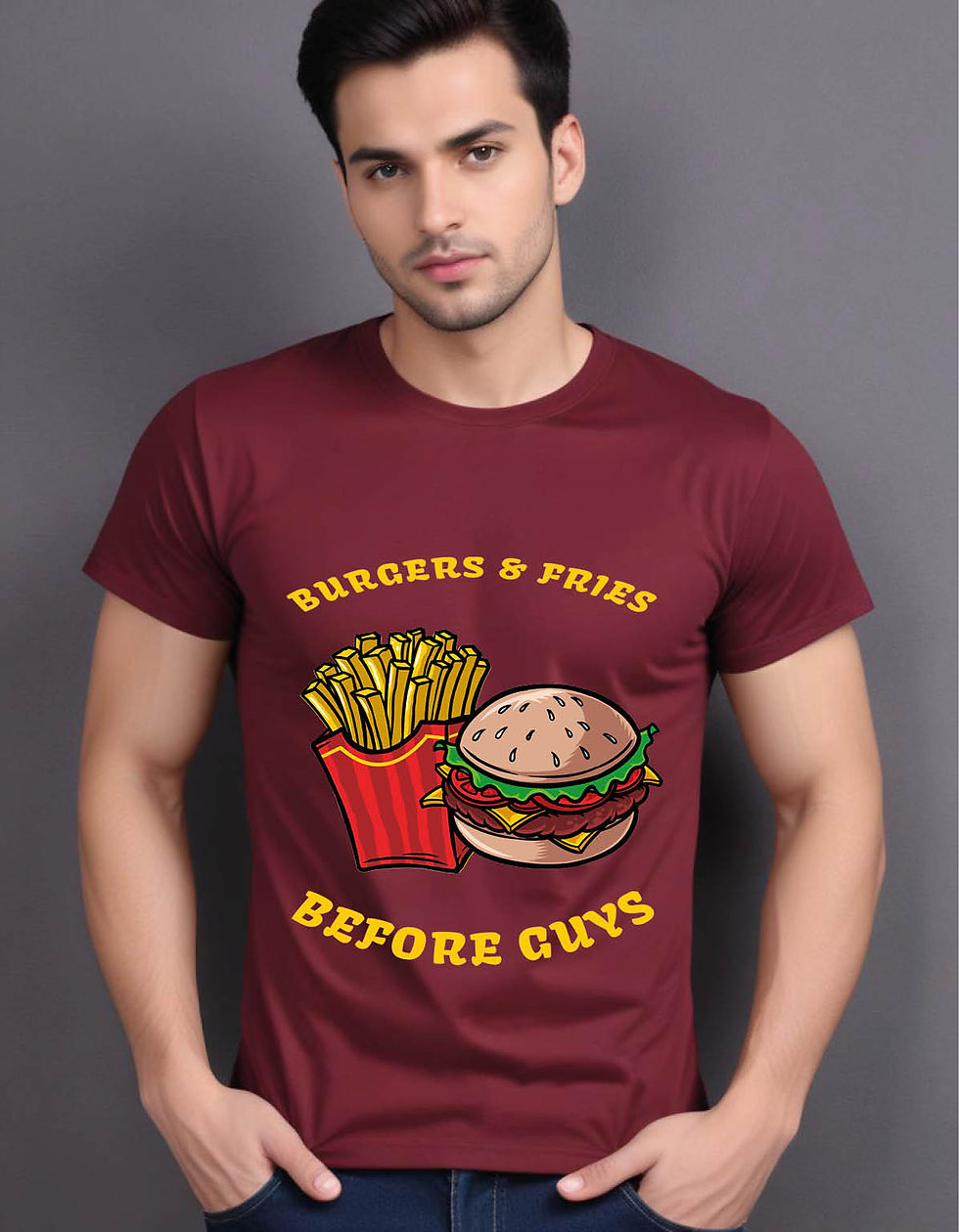 Thumbnail: burgers fries mens printed graphic t shirt
