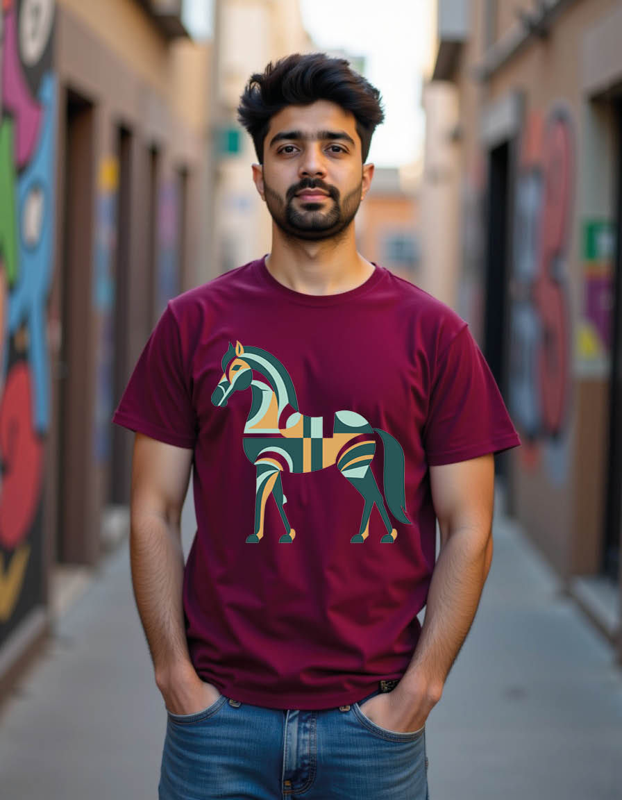 Thumbnail: horse pop art mens printed graphic t shirt