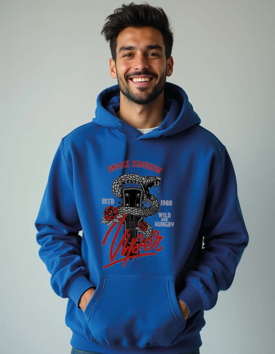 Thumbnail: snake kingdom viper wild and hungry Premium Unisex Printed Graphic Hoodies