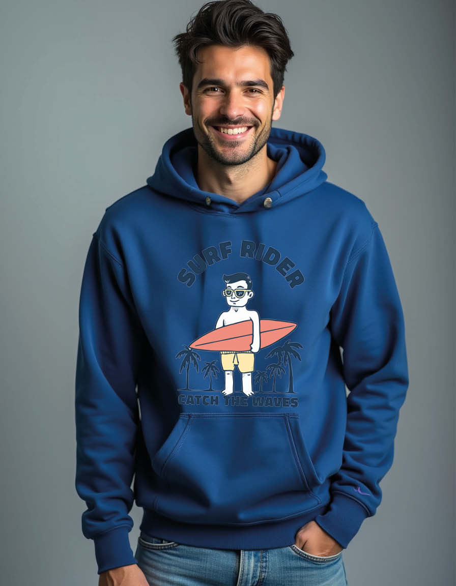 Thumbnail: surf rider catch the waves Unisex Graphic Printed Hoodies for mens & womens