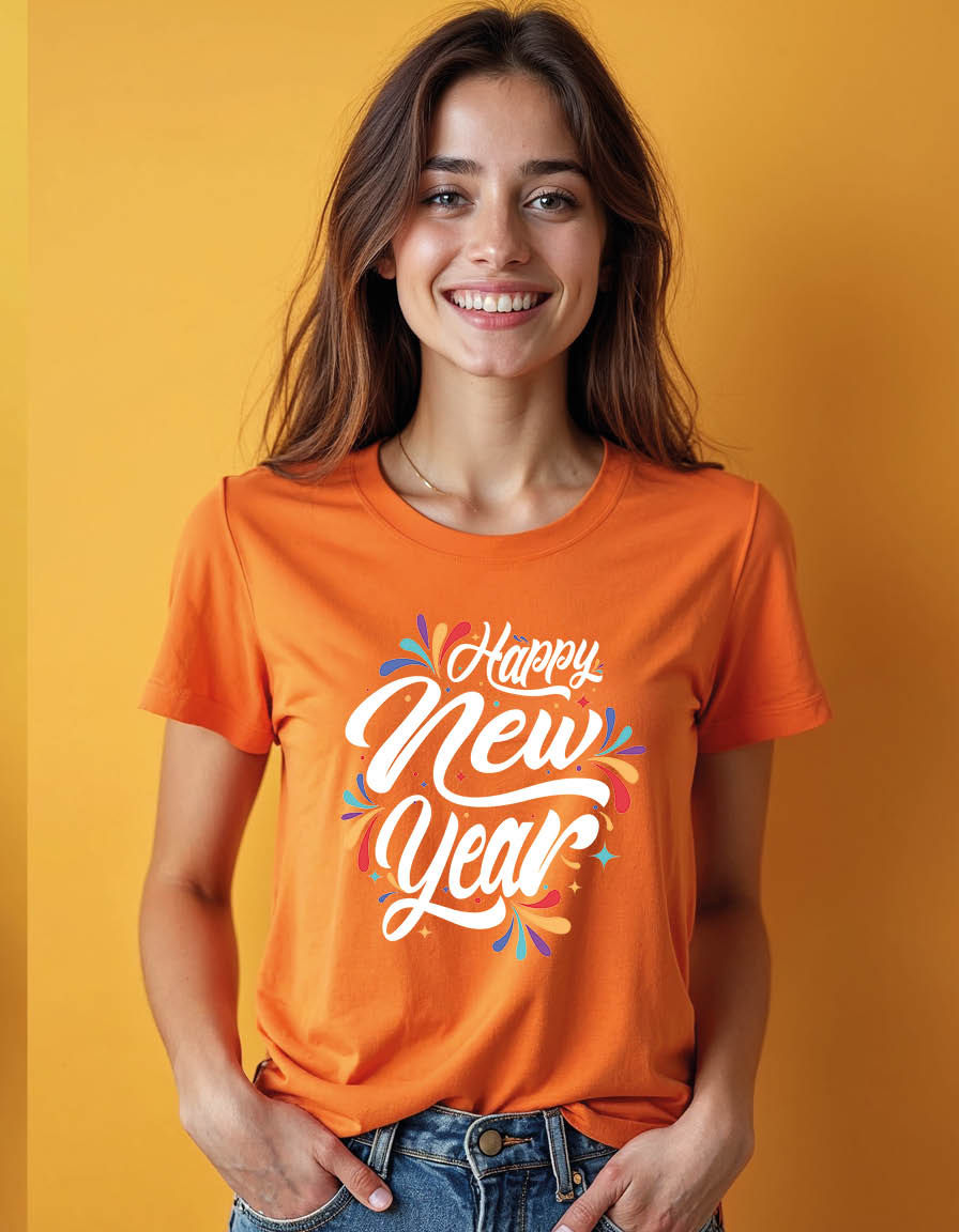 Thumbnail: Happy new year Unisex printed graphic t shirt