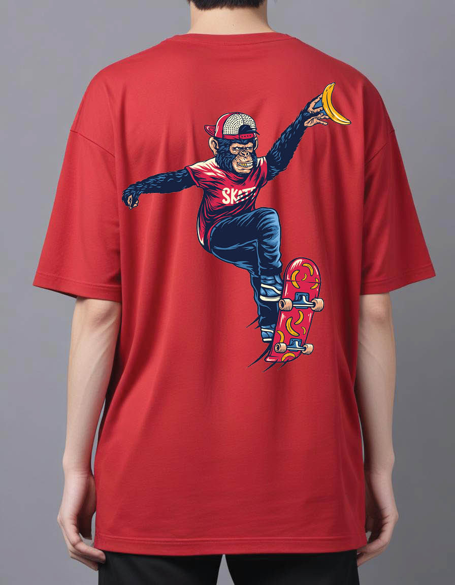 Thumbnail: monkey skater mens Oversized Printed t shirt
