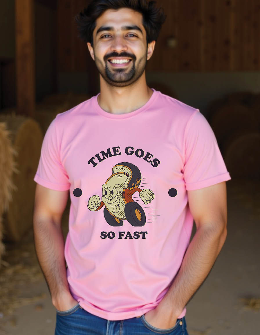 Thumbnail: emblem of running clock with style mens printed graphic t shirts