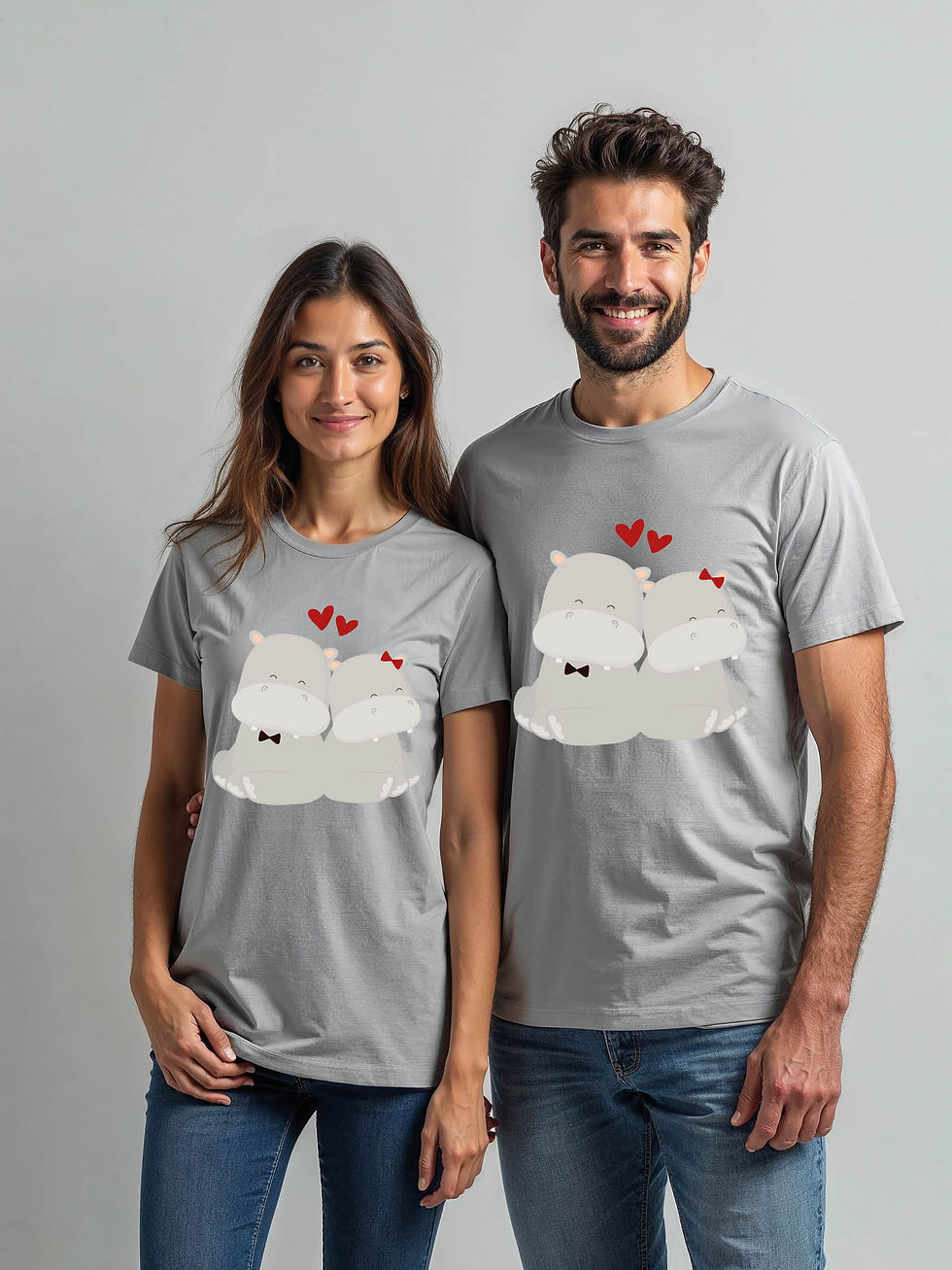 Thumbnail: Cute Cartoon Couple T-Shirt Lovers Edition – Premium Quality