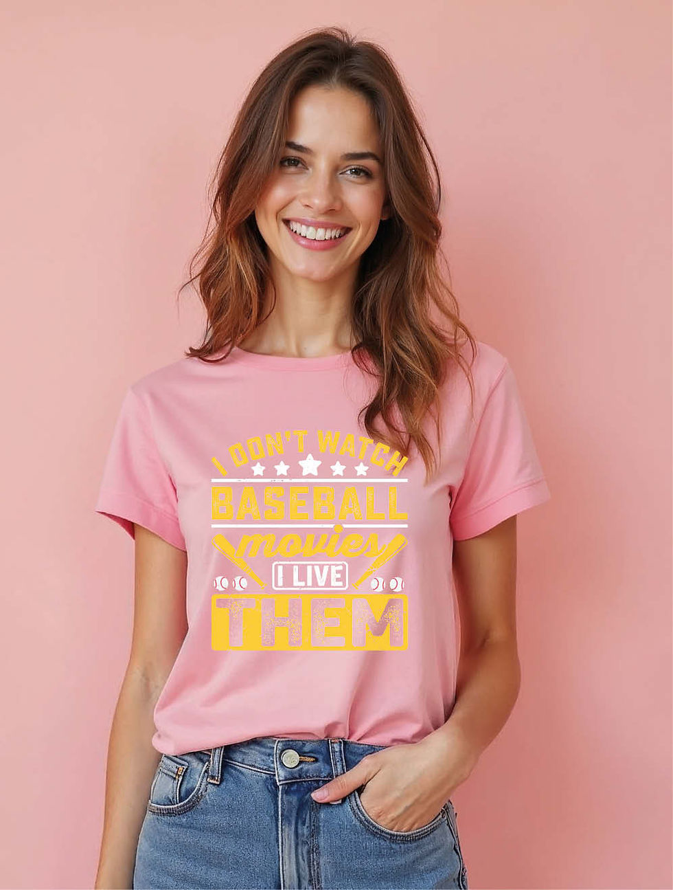 Thumbnail: I dont watch movies i live base ball Stylish Women’s Graphic T-Shirt – Fast