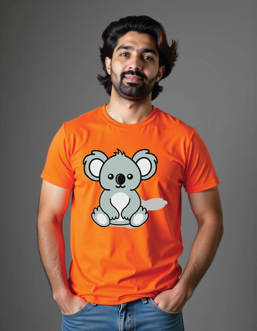 Thumbnail: cartoon koala bear mens printed graphic t shirt