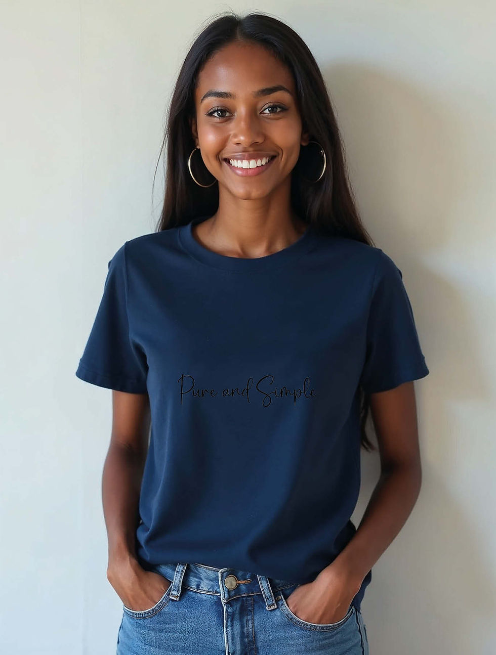 Thumbnail: pure and simple  Casual Women’s Streetwear T-Shirt – Fast Delivery