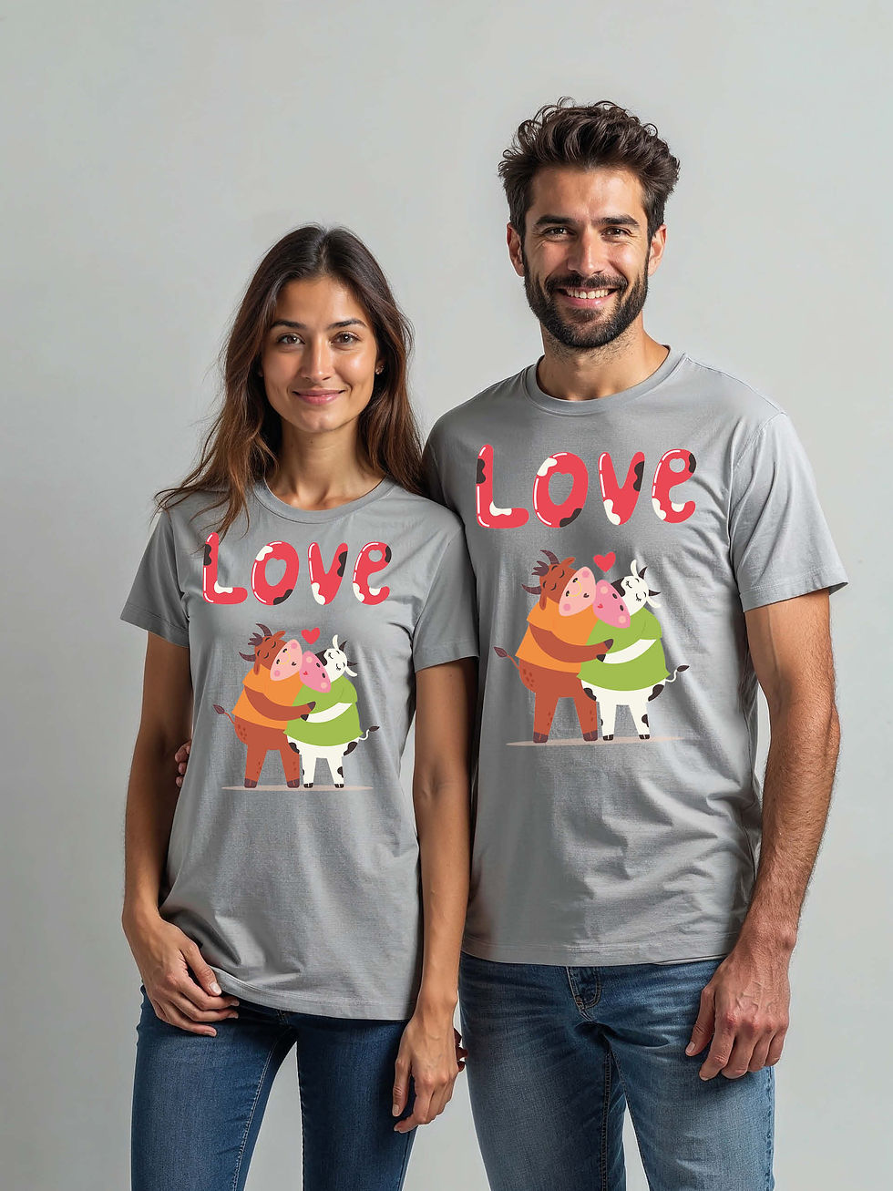 Romantic Cartoon Couple Matching Tee Lovers Edition – Shop Now