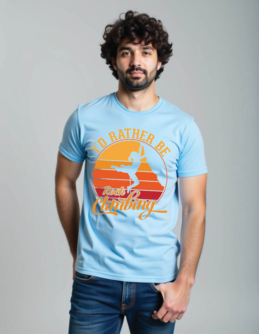 Thumbnail: id rather be rock climbing mens printed graphic t shirt