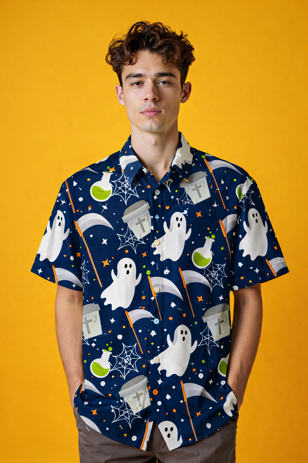 Halloween spirit Contemporary Fashion Patterned AOP Oversized Shirt