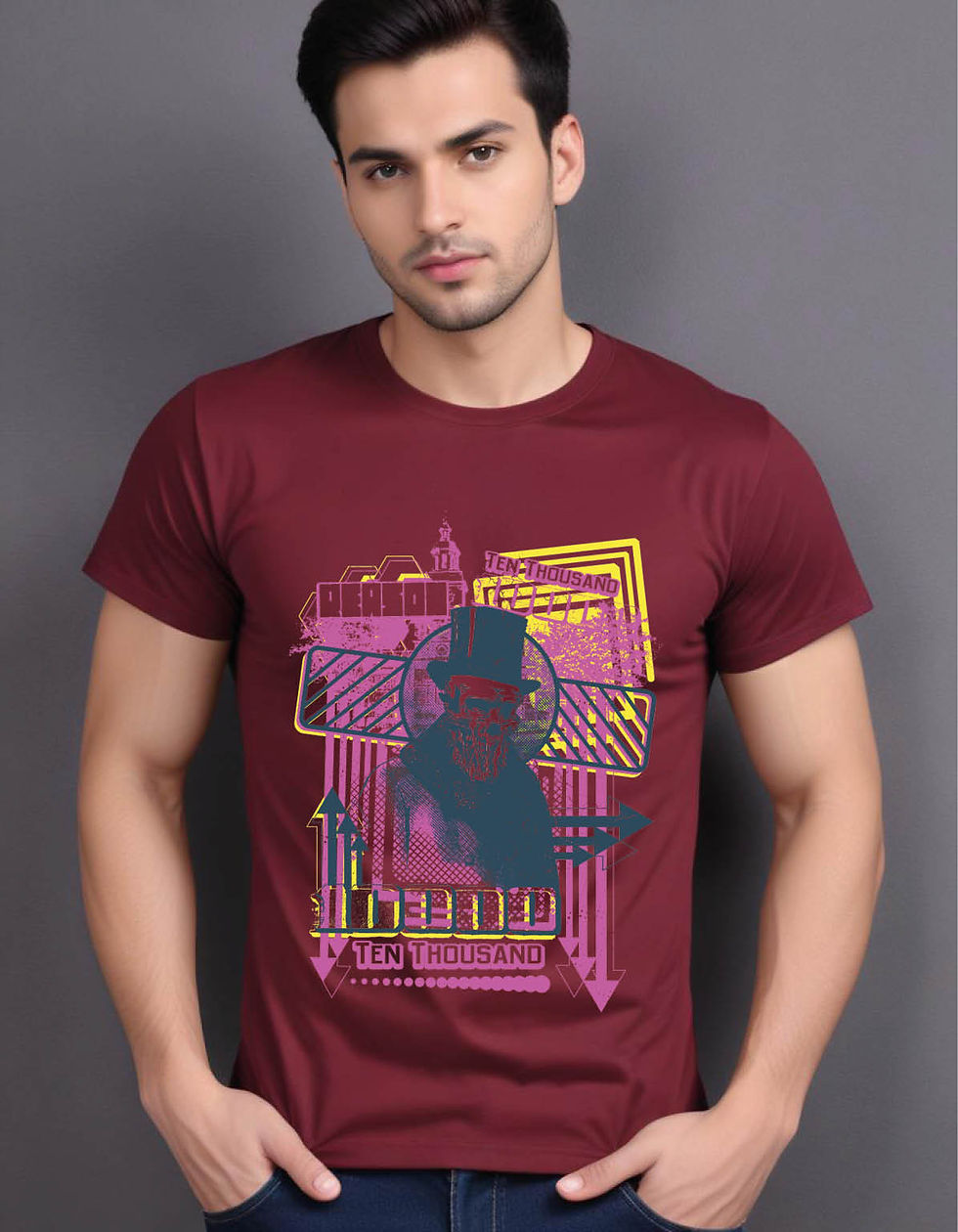 Thumbnail: gentleman zombie skull arrows mens printed graphic t shirt