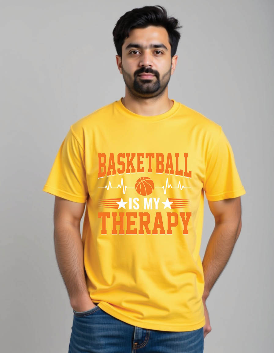 Thumbnail: basketball is my favorite therapy basketball mens printed graphic t shirt