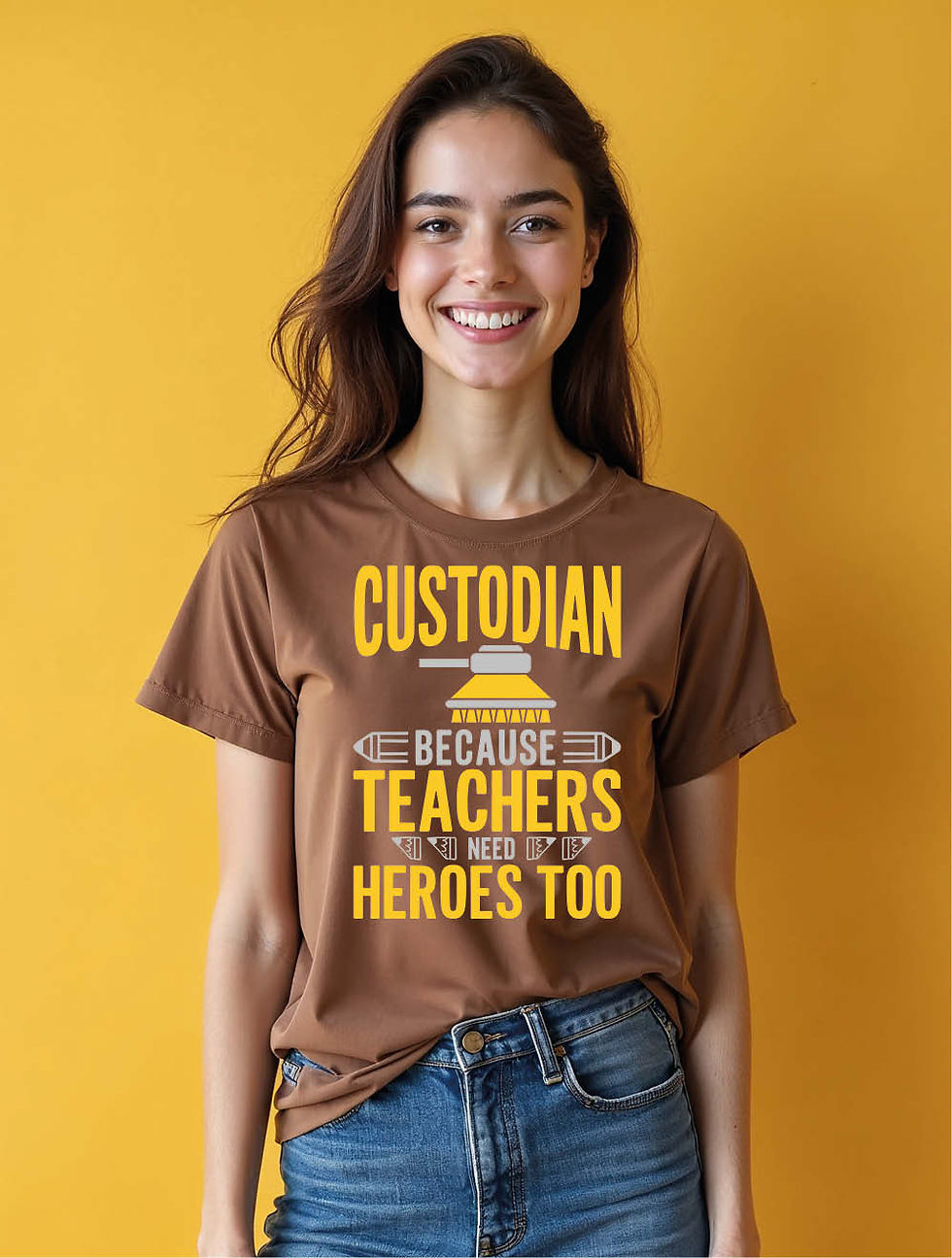 Thumbnail: Custdian becaaus teacher need heroes too Cool Women’s Quote T-Shirt – Hot Deal