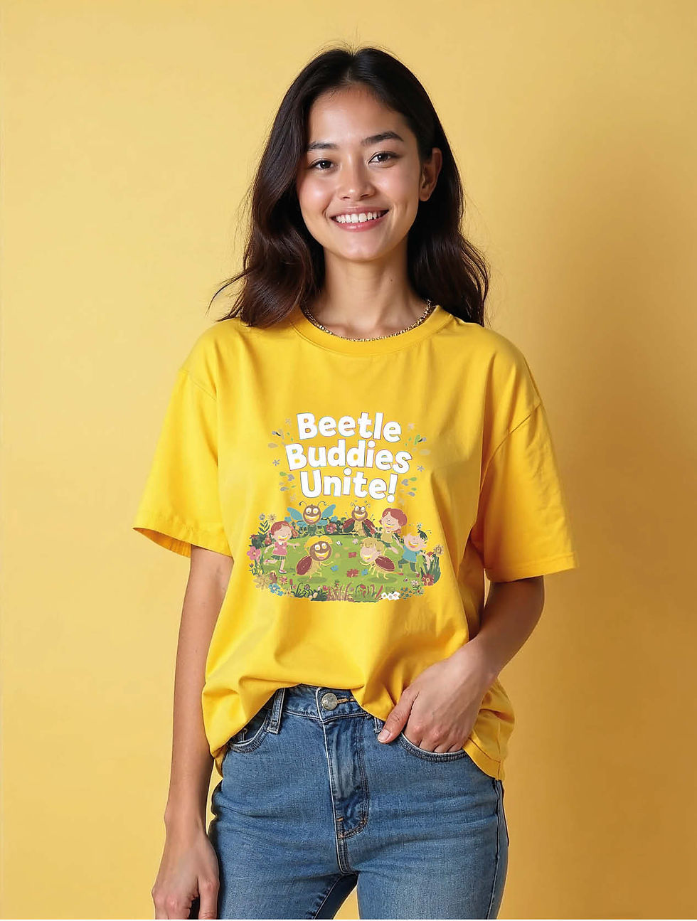 beetle buddies unitel Stylish Unisex Drop Shoulder Oversized T-Shirt