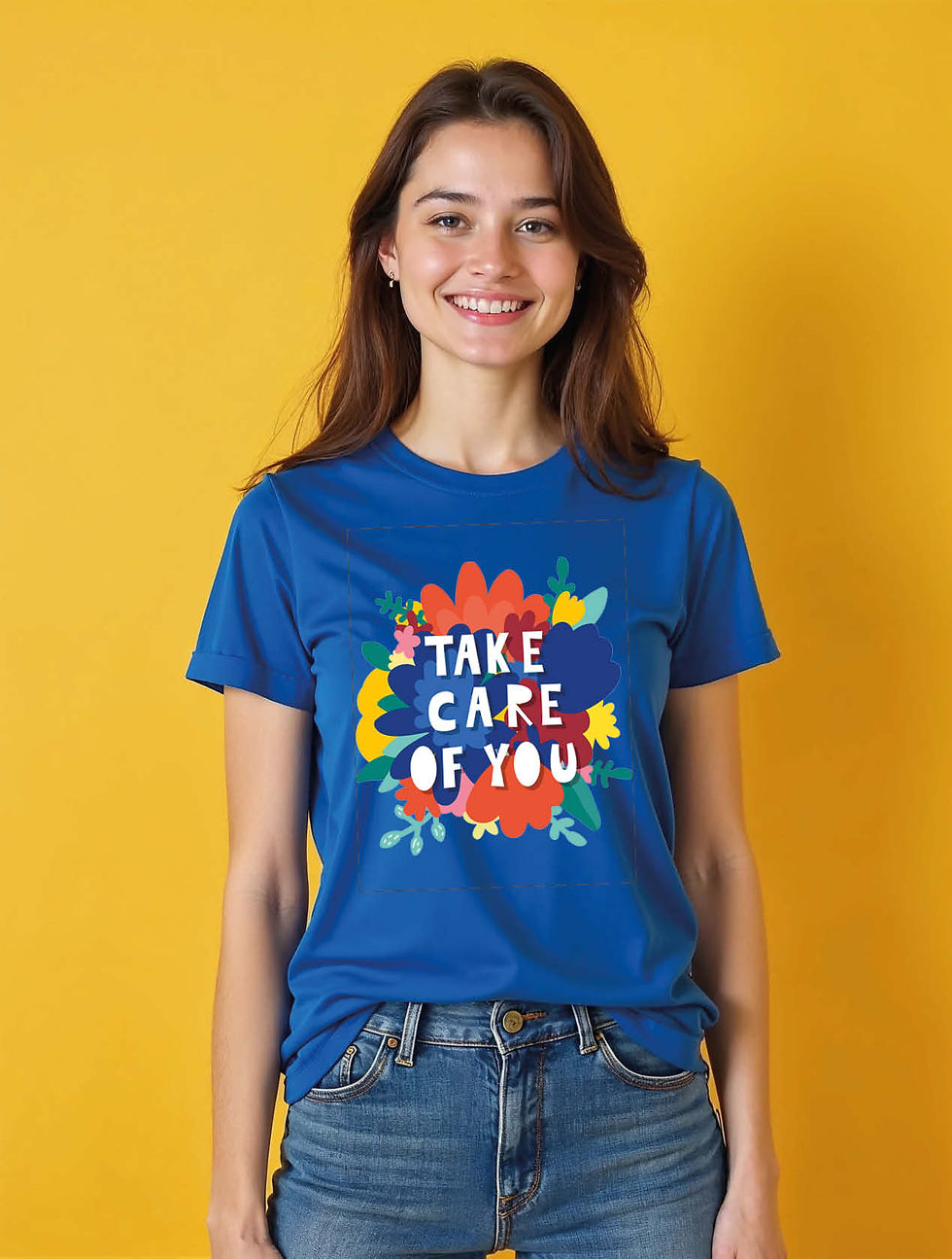 Thumbnail: take care of you Classic Women’s Graphic Quote T-Shirt – Discount Offer