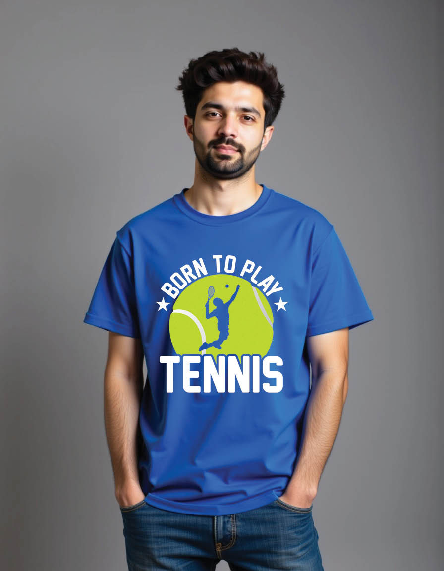 Thumbnail: born play tennis mens printed graphic t shirt