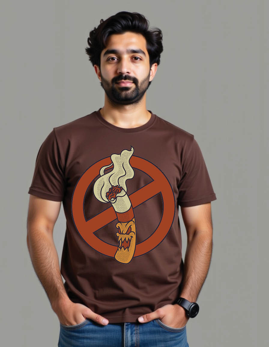 Thumbnail: cartoon emblem of cartoon cigarette mens printed graphic t shirt