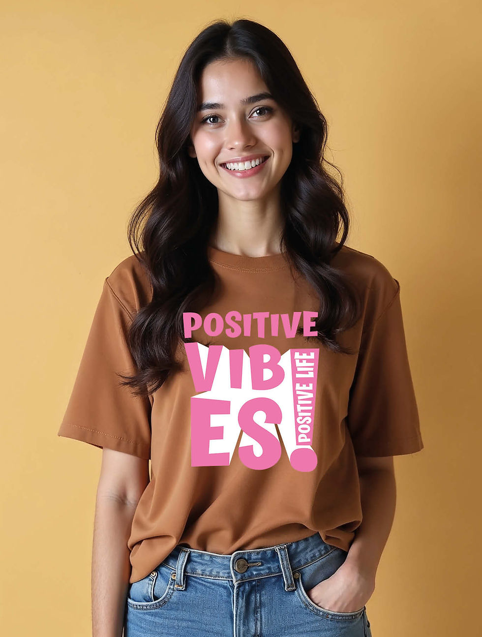 Thumbnail: positive vibes positive life Casual Women’s Quote T-Shirt – Buy Now