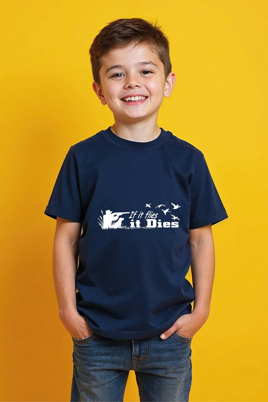 Thumbnail: if its files it dies Casual Kids Printed T-Shirt – Funny Print Design