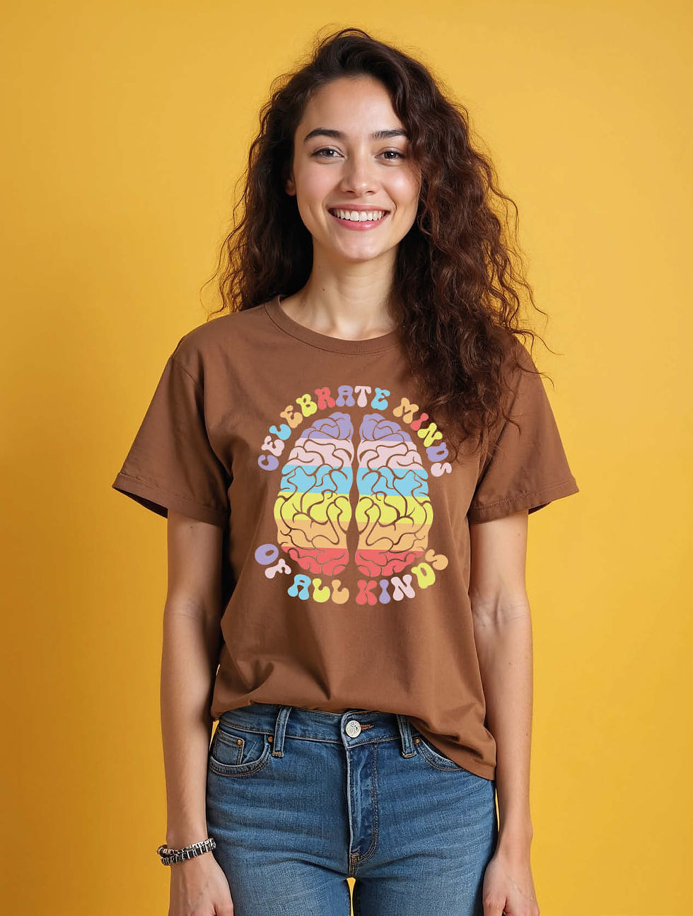 Thumbnail: celebrate minds of all kinds Chic Women’s Printed Graphic Streetwear T-Shirt