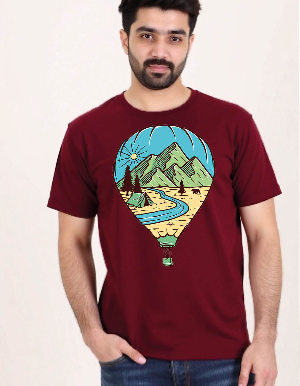 Thumbnail: air balloon travel mens printed graphic t shirt