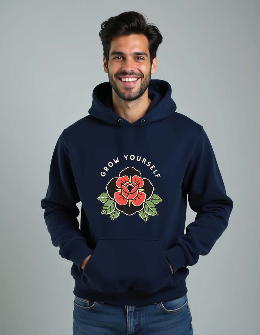 Thumbnail: Grow your self Unisex Graphic Printed Hoodies