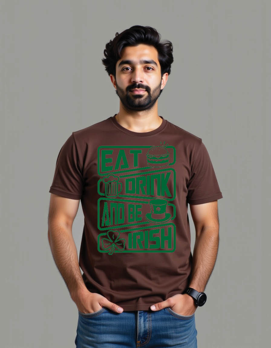 Thumbnail: eat drink be irish st patricks day mens printed graphic t shirt