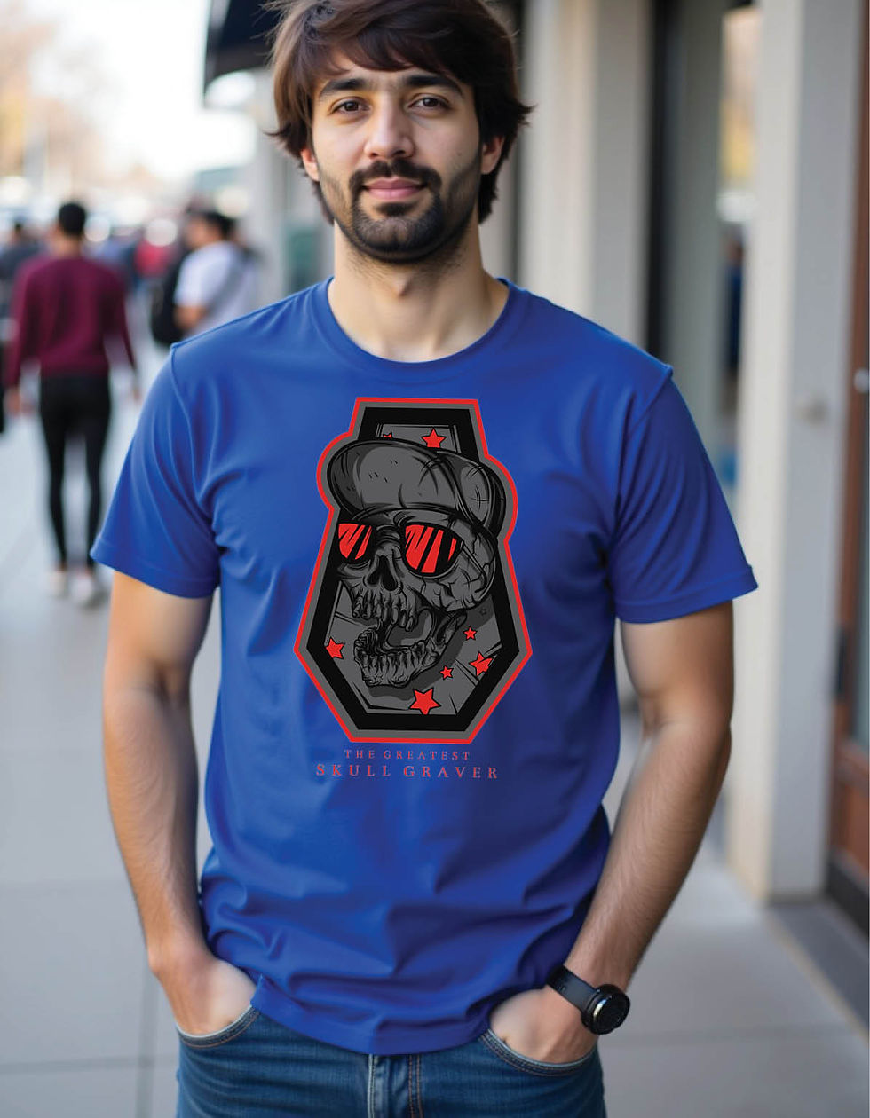 Thumbnail: skull graver mens printed graphic t shirts