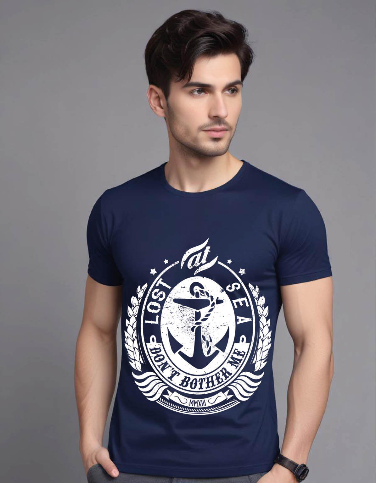 bother me anchor greek framed details mens printed graphic t shirt