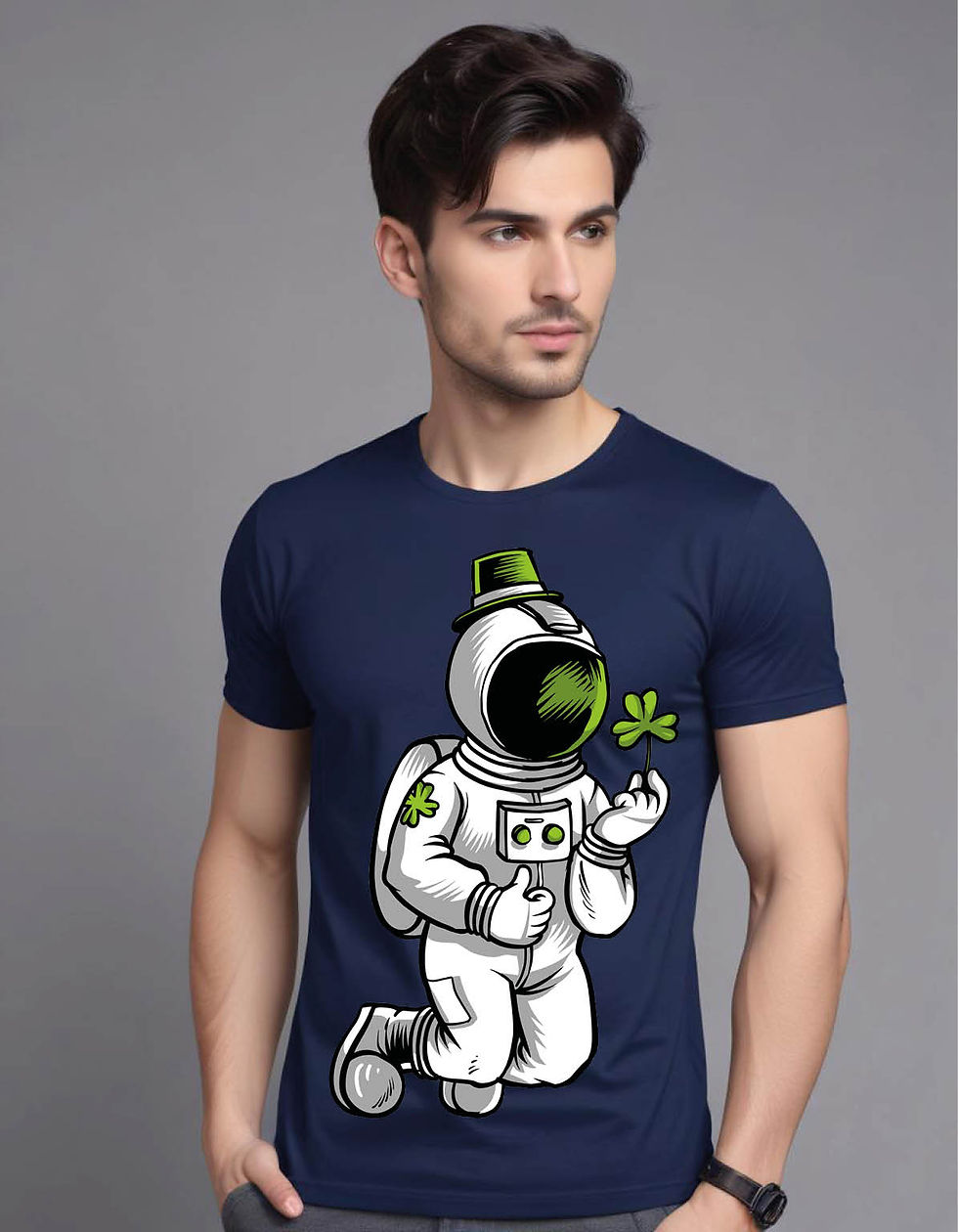 Thumbnail: irish astronaut mens printed graphic t shirt