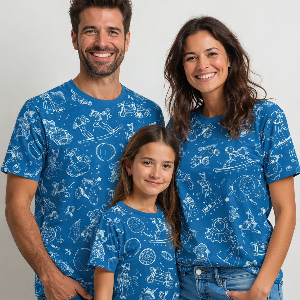 family matching printed tshirts pack of 3