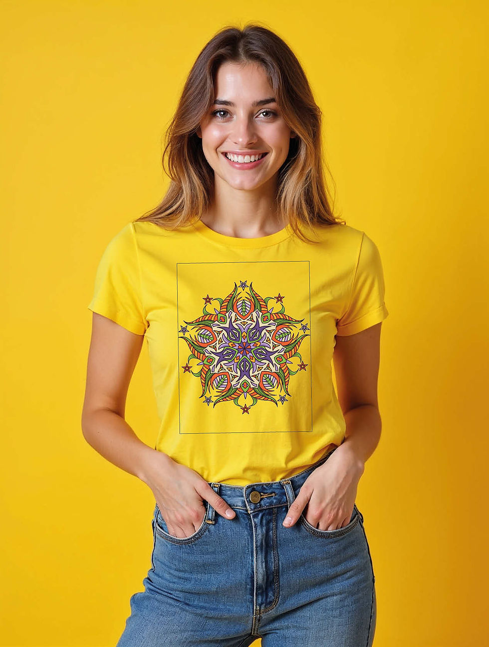 Thumbnail: Five-Point Star Mandala  Trendy Women’s Streetwear T-Shirt – Discount Offer