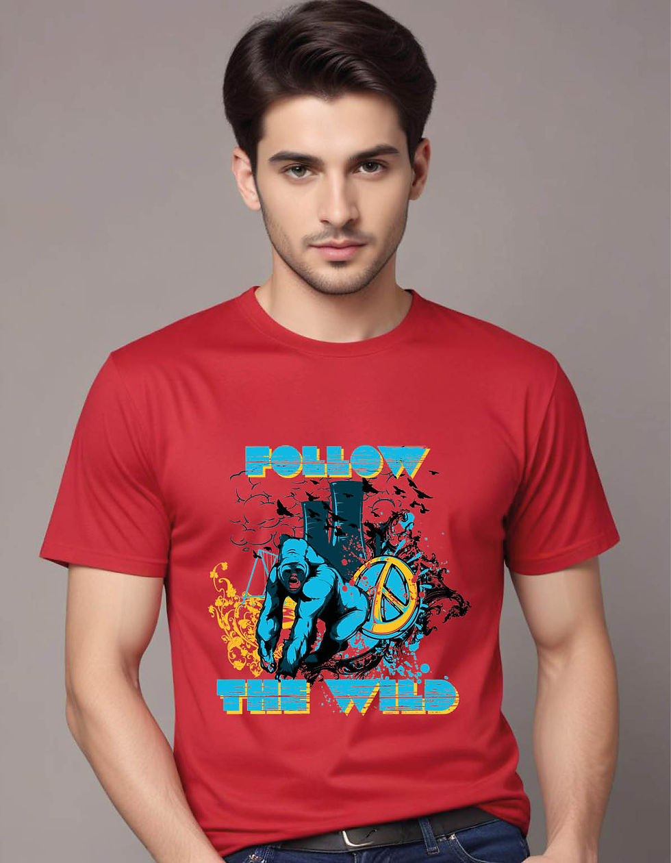 Thumbnail: gorilla with peace sign power plant mens printed graphic t shirt