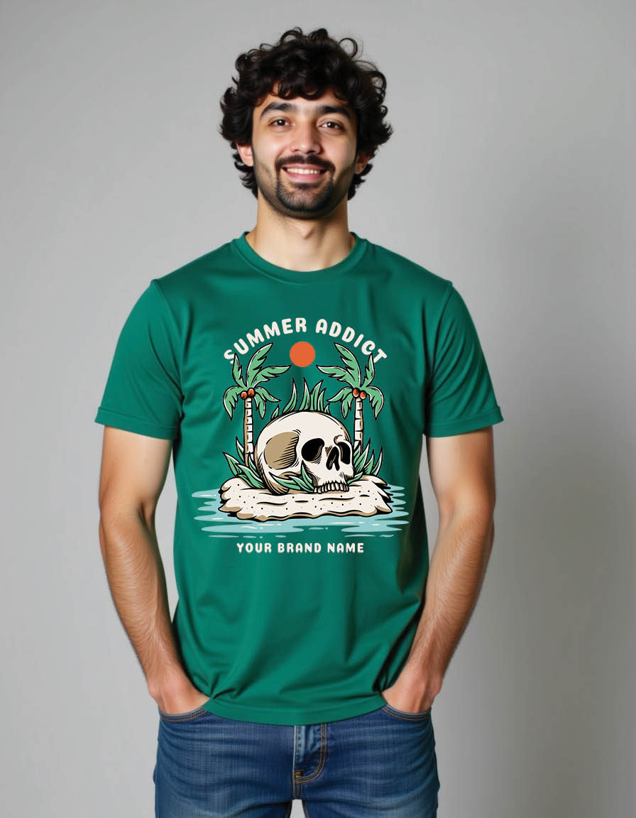 Thumbnail: skull head summer beach mens printed graphic t shirts
