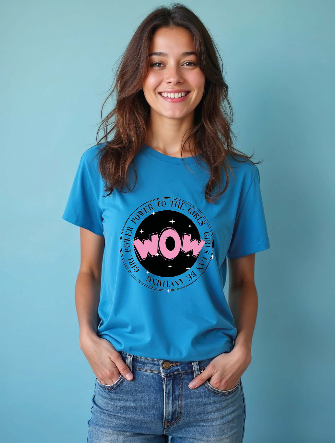 wow girl power power to the girls girls can be anything Urban Women graphic tees