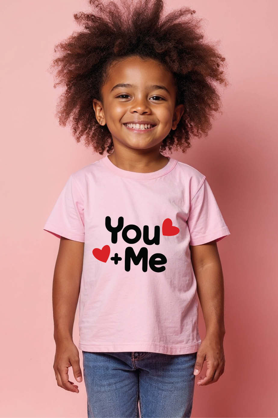 Thumbnail: you pluse me Modern Printed T-Shirt for Boys & Girls – Drawing Print