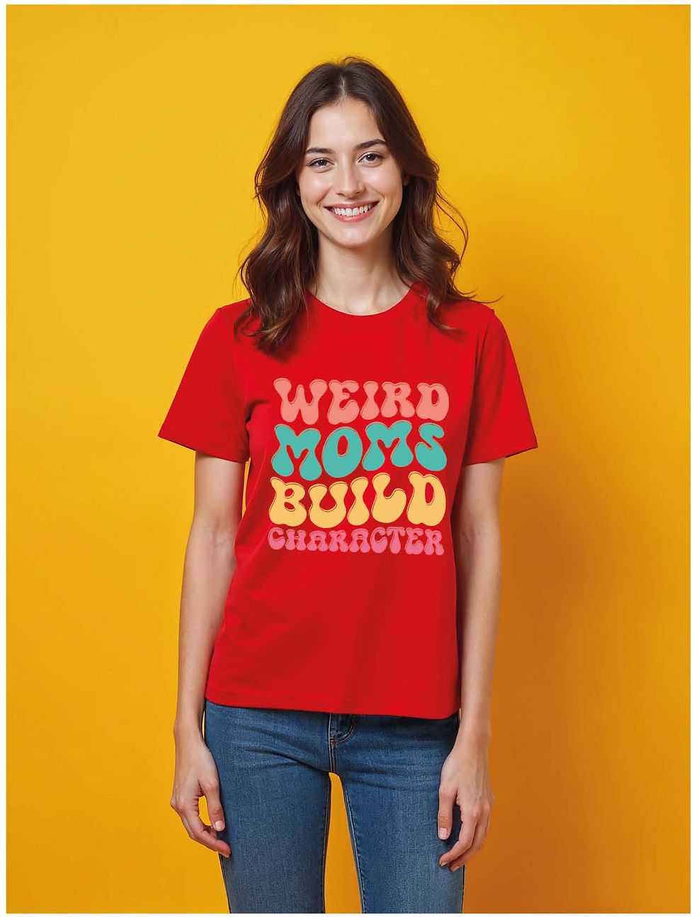 Thumbnail: weird moms build character Cool Women’s Printed Graphic Streetwear T-Shirt