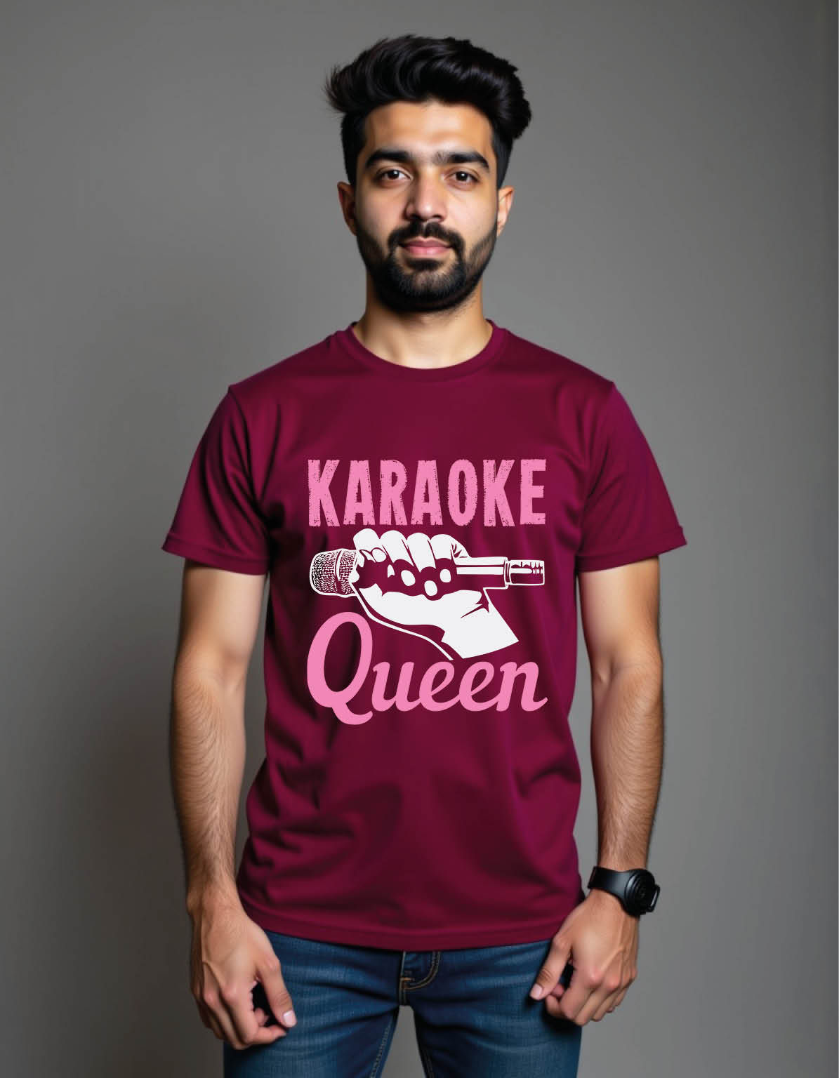 KARAOKE QUEEN mens printed graphic t shirt