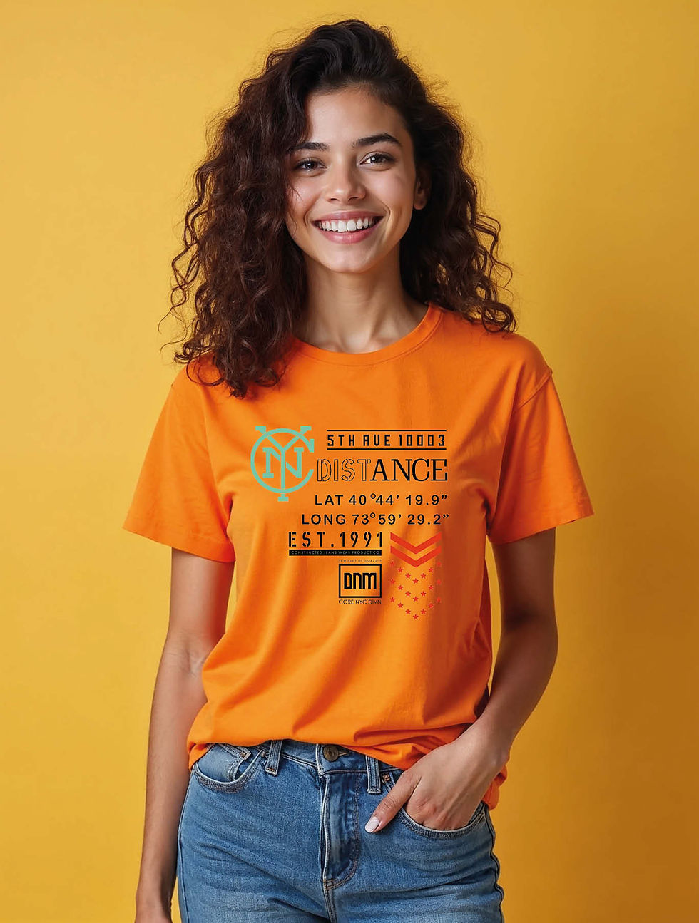 Thumbnail: NYC distance Stylish Women’s Printed Graphic Streetwear T-Shirt – Sale