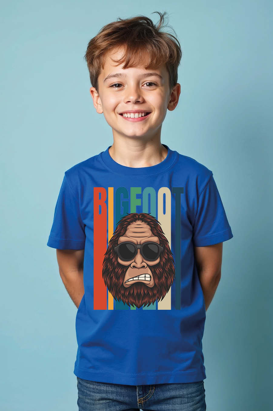 bigfoot Casual Typography Print T-Shirt for Kids – Design Print Boys & girls