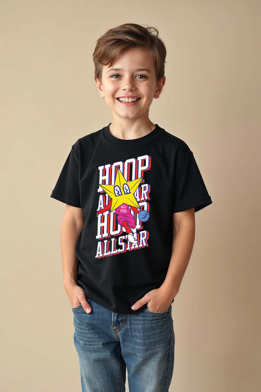 Thumbnail: Hoop Allstar Retro Basketball Star Graphic T-Shirt Modern Trendy Printed Tee