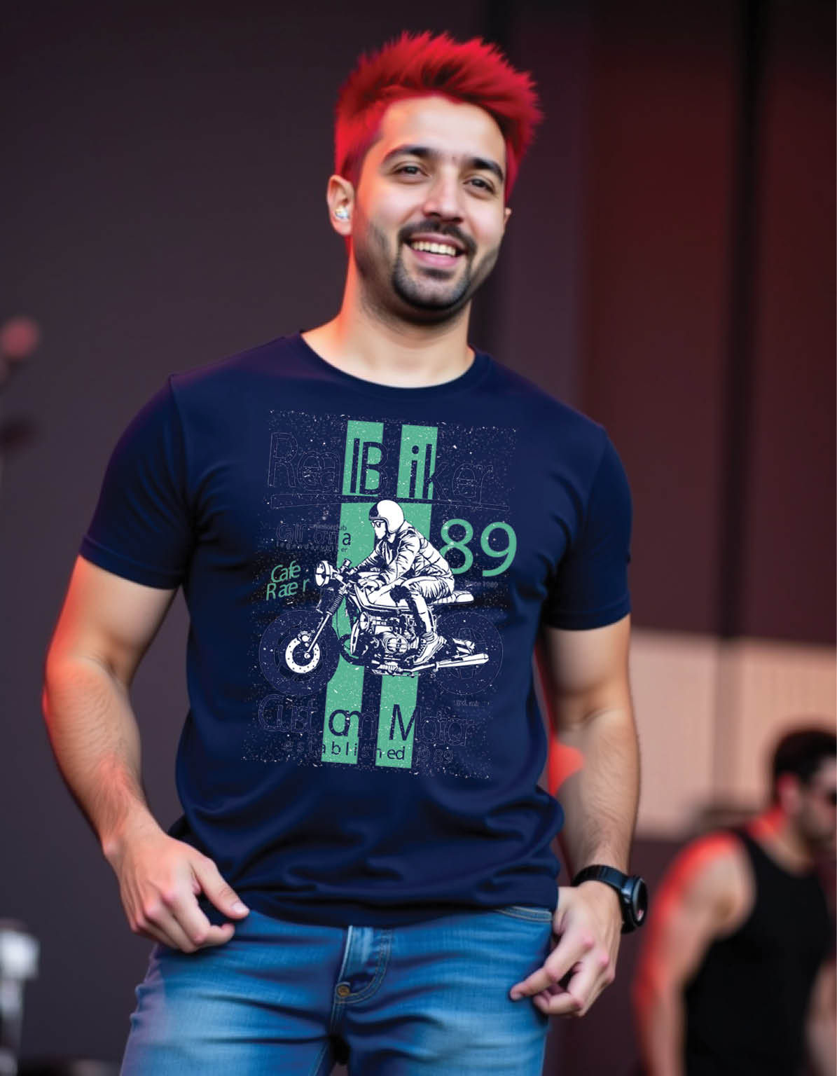 real biker mens printed graphic t shirt