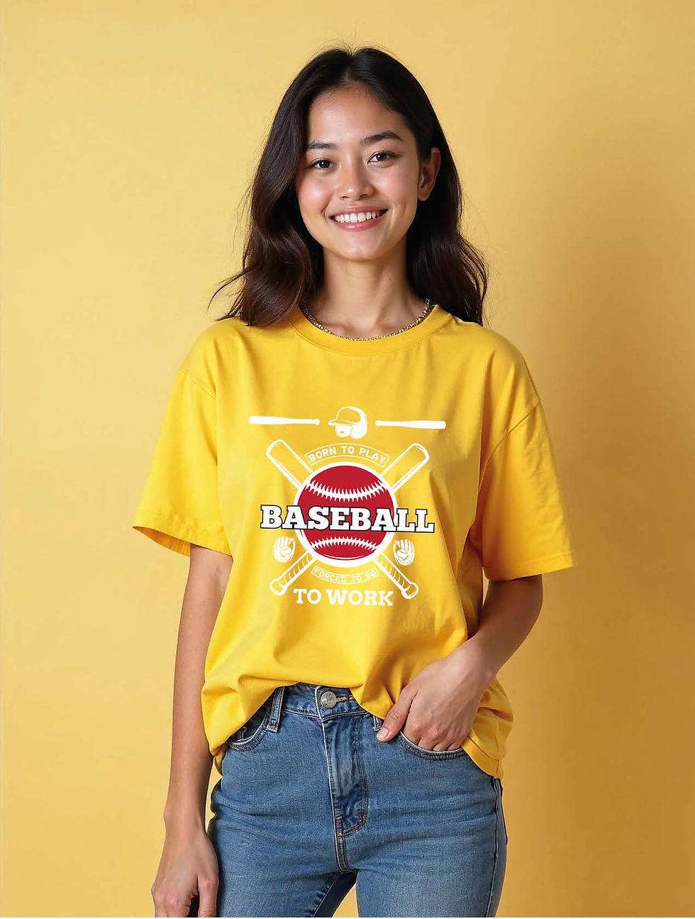 Thumbnail: born to play baseball forced to go to work Unisex Oversized Drop Shoulder Tees