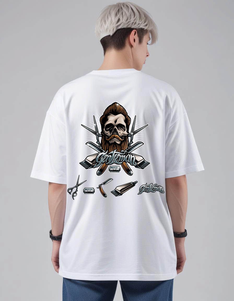 barberskull man Mens Oversized Printed T shirt
