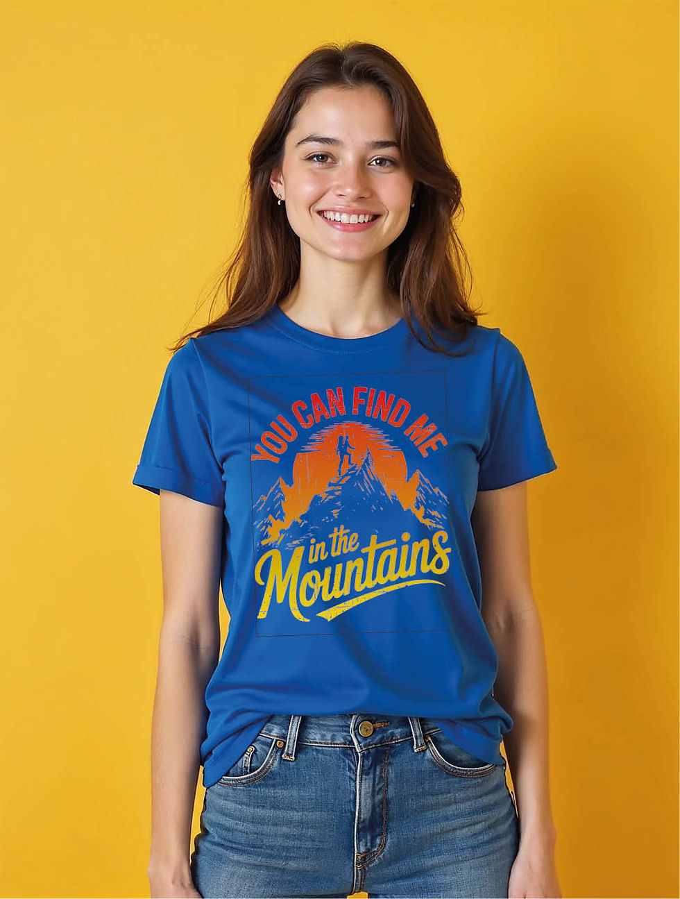 Thumbnail: you can find me in the mountains Casual Women’s Printed Quote T-Shirt – Sale